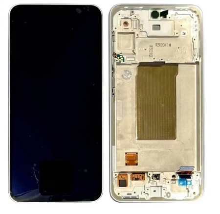 LCD SAMSUNG A36 / A366 WHITE WITH FRAME ORIGINAL (SERVICE PACK)