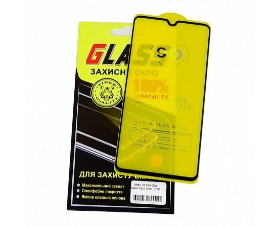 Защитное стекло для Huawei Mate 20 Full Glue (0.3 мм, 2.5D, чёрное)