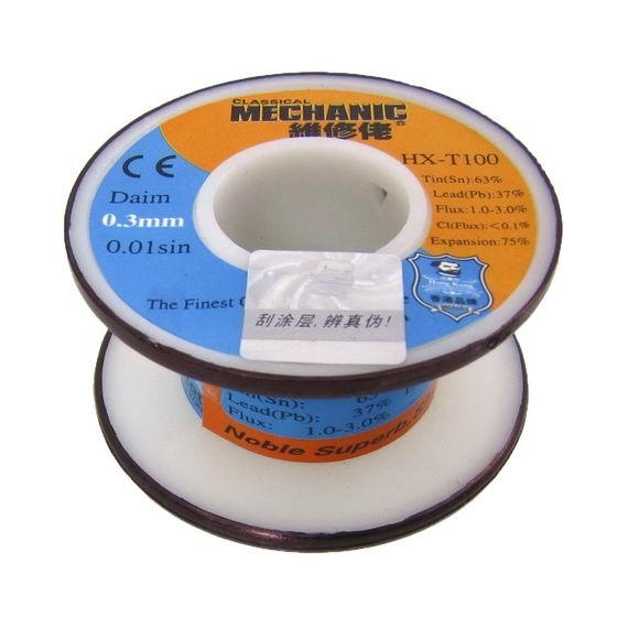 Припой Mechanic HX-T100 0,3 мм, 55 гр, Sn 63% , Pb 37%