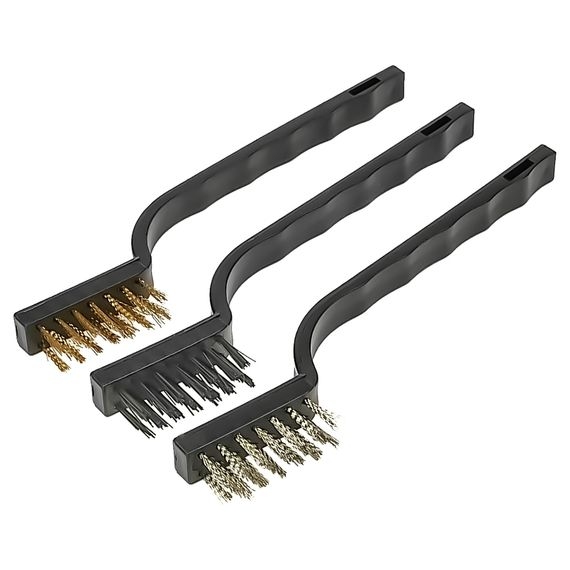 Набор проволочных щёток  3 в 1 (нейлоновая, латунная, стальная)