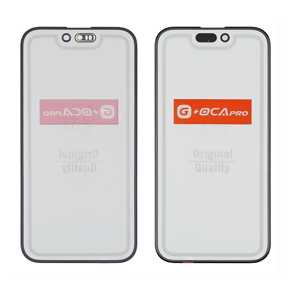 OUTER GLASS LCD iPhone 15 Pro complete with frame + OCA Black