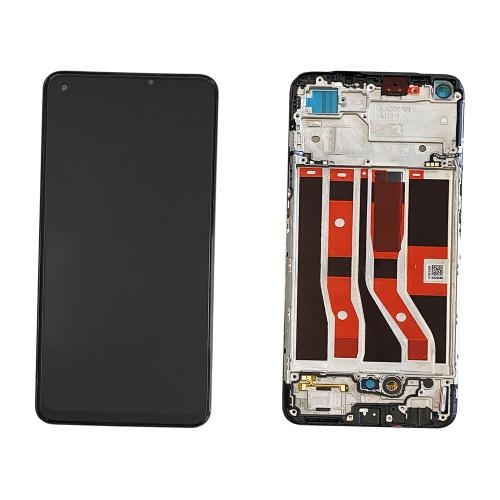 LCD OPPO A74 4G (CPH2219) BLACK WITH FRAME IPS
