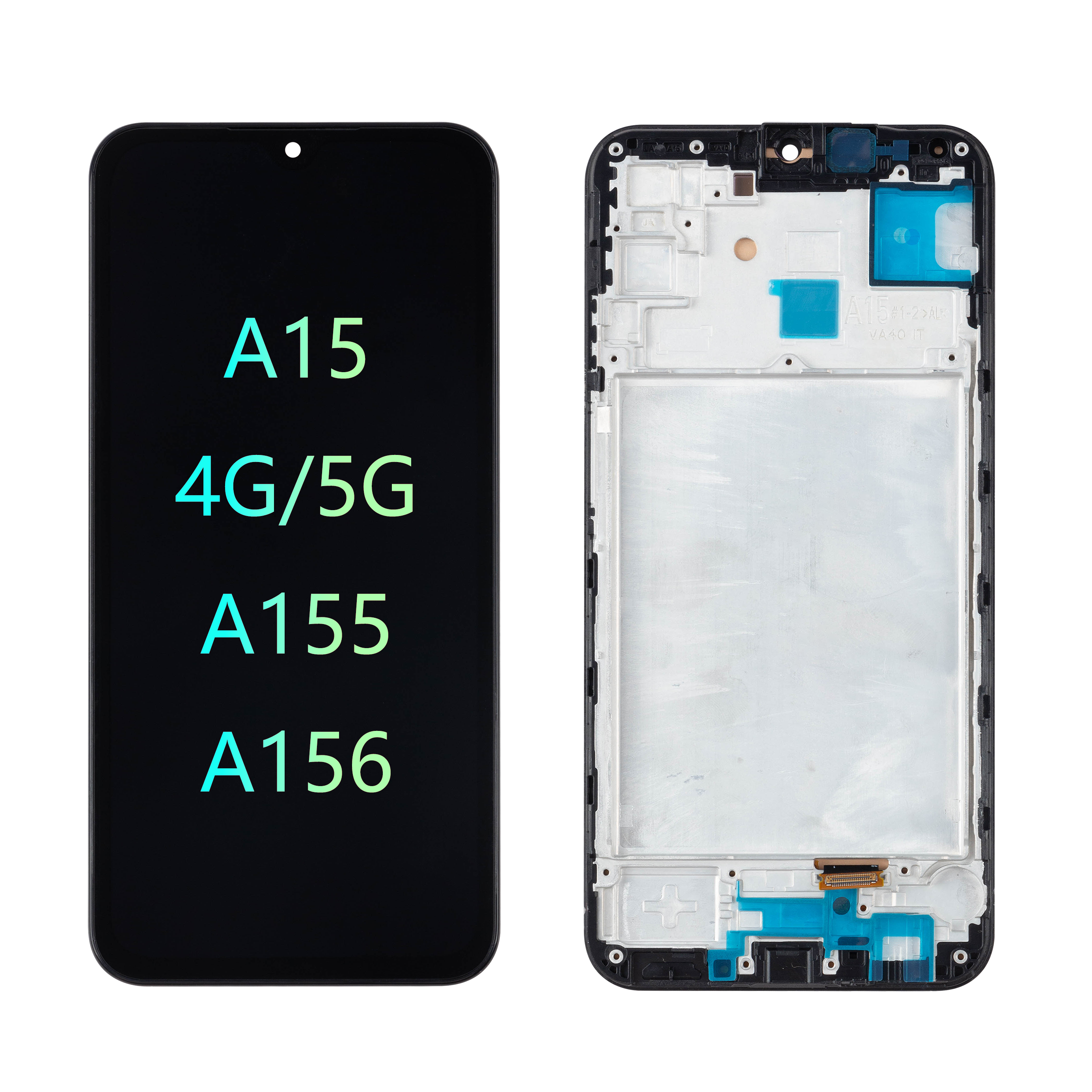 LCD SAMSUNG A15 4G / 5G / A155 / A156  BLACK WITH FRAME IPS