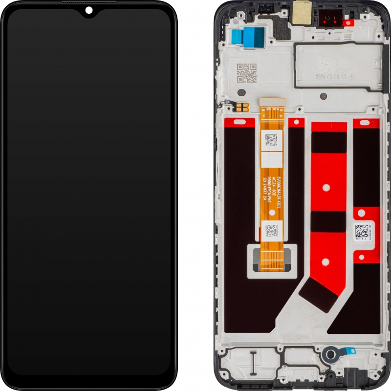 LCD OPPO A18 / A38 BLACK WITH FRAME Original (Service packing)