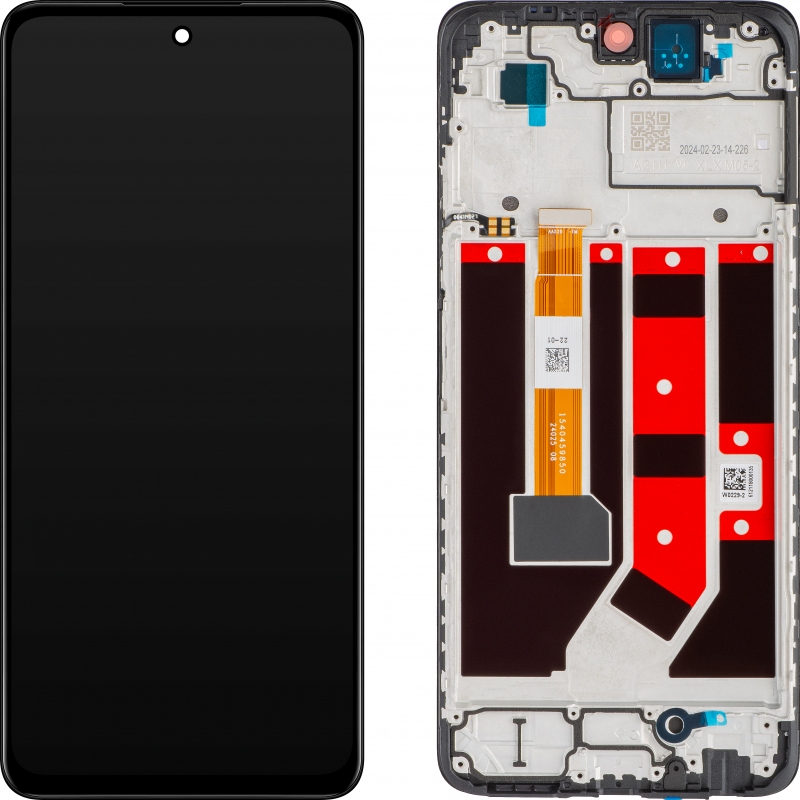 LCD OPPO A58 4G BLACK WITH FRAME Original (Service Packing)