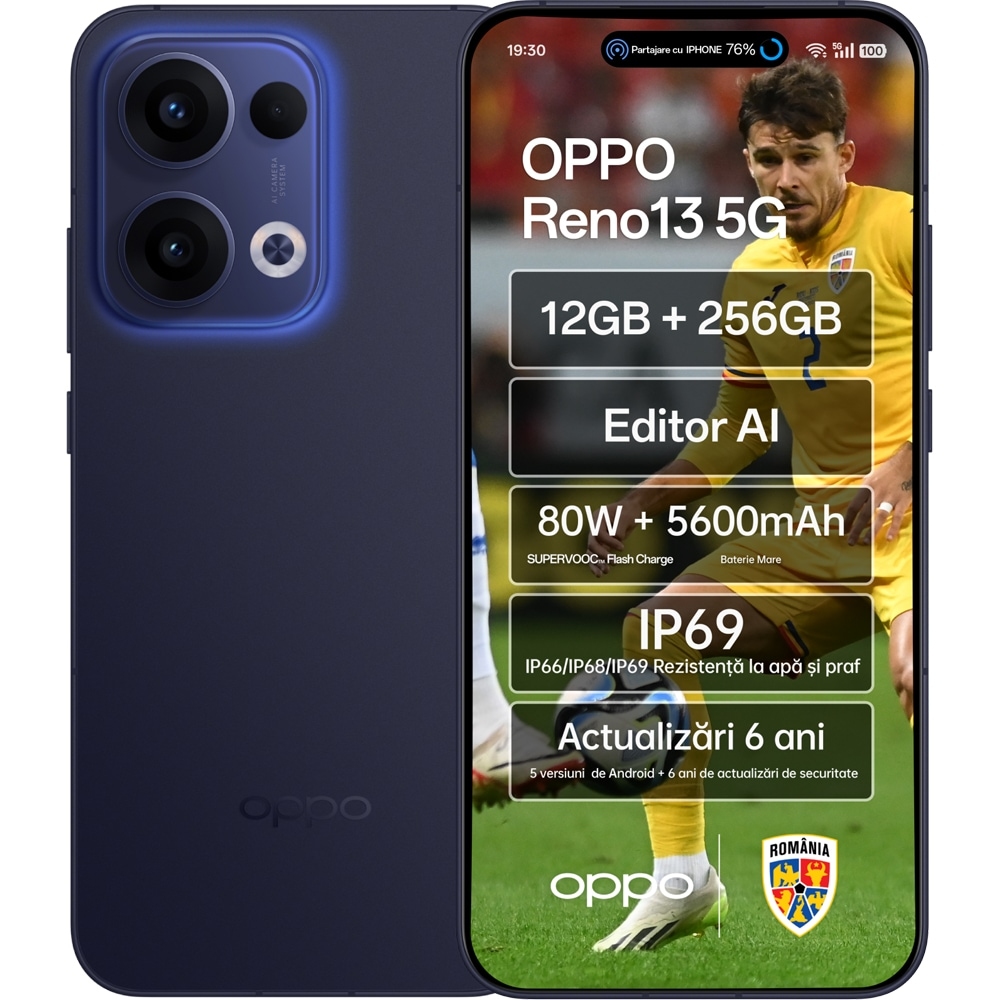 OPPO Reno13 5G, 256GB, 12GB RAM, Dual SIM, Luminous Blue