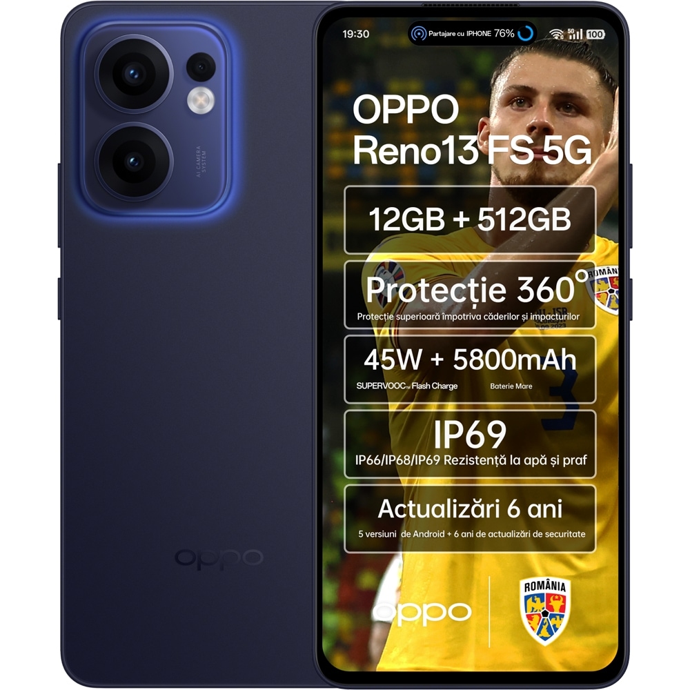 OPPO Reno13 FS 5G, 512GB, 12GB RAM, Dual SIM, Luminous Blue