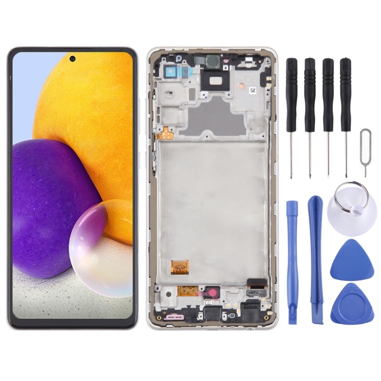 LCD SAMSUNG A72 (4G) / A725 / A72 (5G) / A726 SILVER WITH FRAME OLED