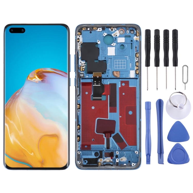 LCD HUAWEI P40 PRO BLUE WITH FRAME ORIGINAL