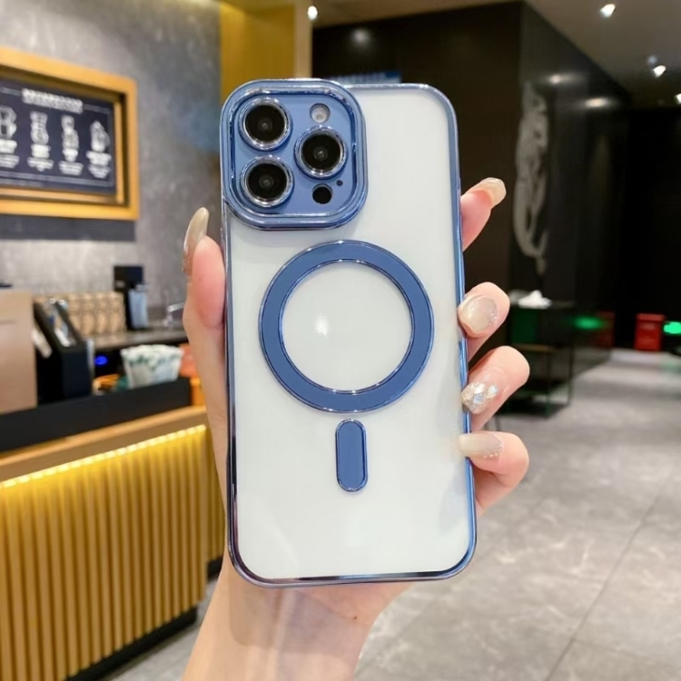 iPhone 12 Pro Max Imitation Original Magsafe TPU Phone Husa (Blue)