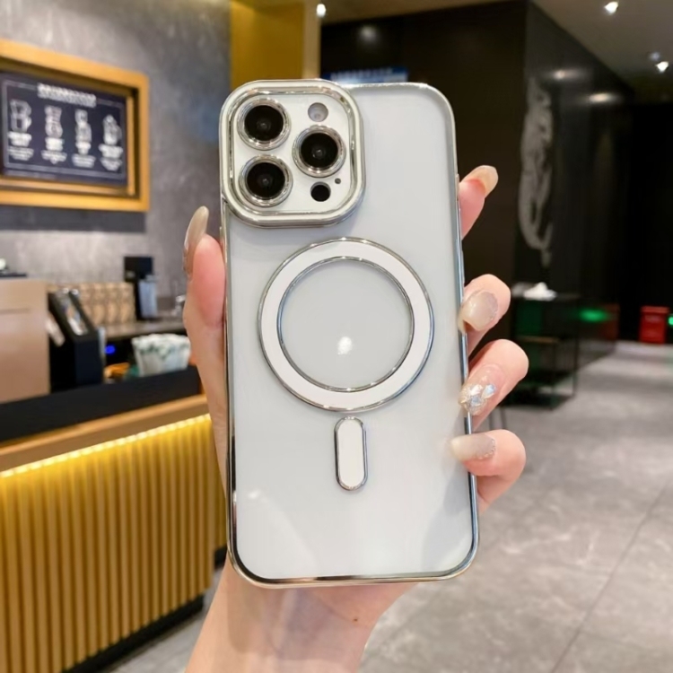 iPhone 12 Pro Max Imitation Original Magsafe TPU Phone Husa (White)