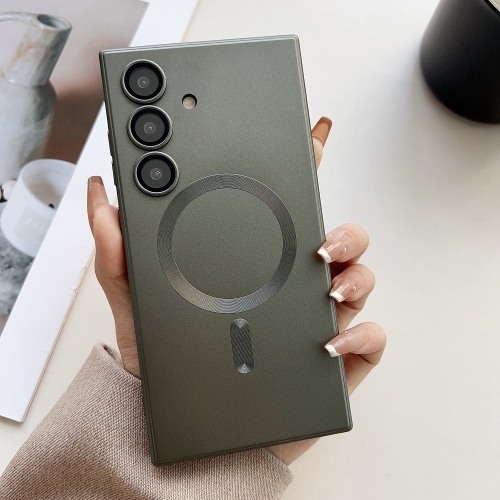 Samsung S22 5G Metallic Paint Magsafe Liquid TPU Husa (Grey)