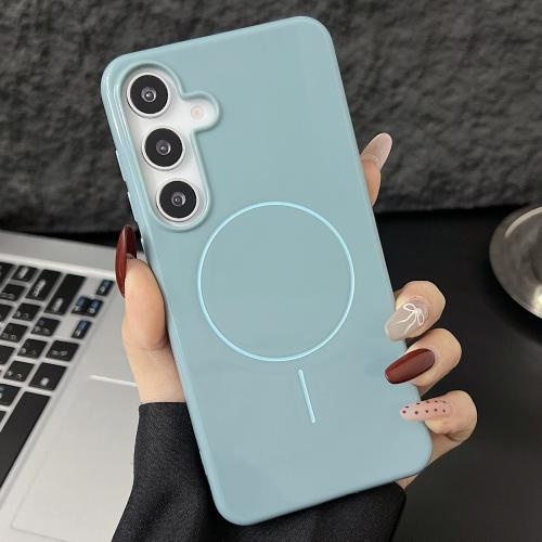 Samsung S25 5G Glossy TPU Shockproof MagSafe Husa (Blue)