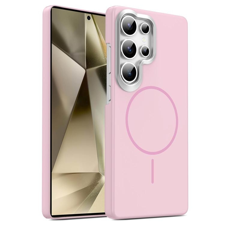 Samsung S24 Ultra 5G Gold Armor PC Thin Circle MagSafe Shockproof Phone Husa(Pink)