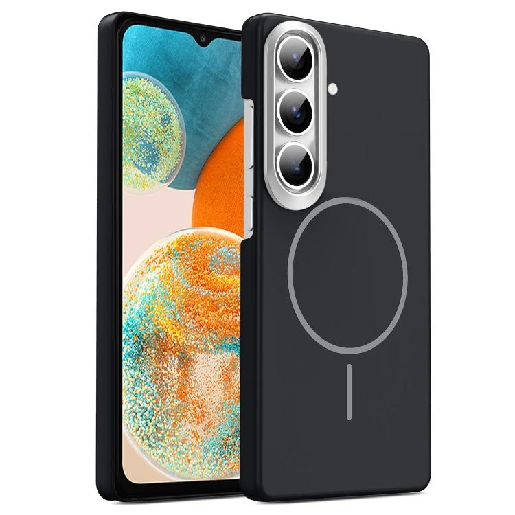 Samsung A24 4G Gold Armor PC Thin Circle MagSafe Shockproof Phone Husa(Black)