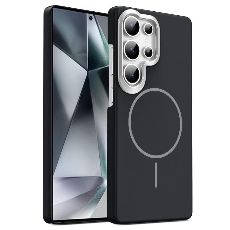 Samsung S26 Ultra 5G Gold Armor PC Thin Circle MagSafe Shockproof Phone Husa(Black)