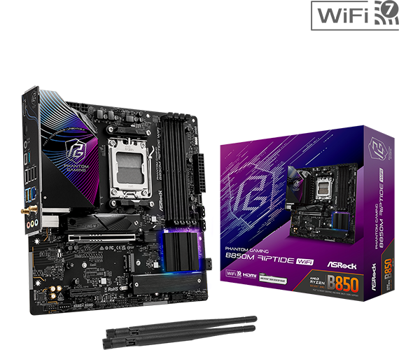 MB AM5 ASRock B850 RIPTIDE WIFI ATX  ATX Socket: AM5