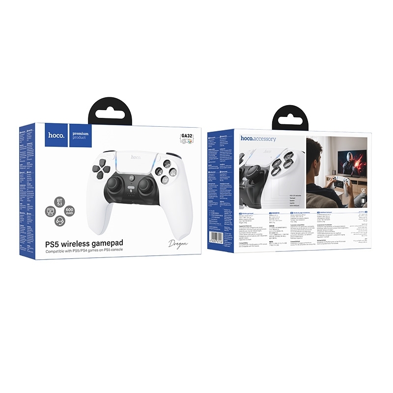 Hoco GA32 Dragon PS5 wireless gamepad white