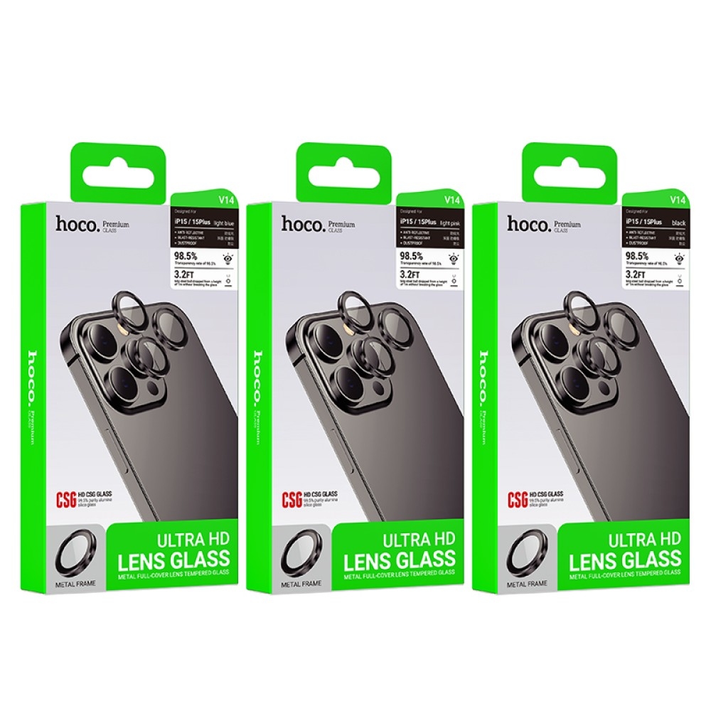 Hoco Crystal clear HD 3D metal frame lens glass iP17(V14) black