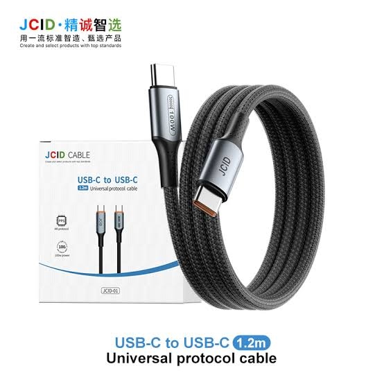 Cable JCID-02 Type-C to Type-C / 100W / 1M / Black